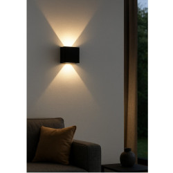 Aplique led 180° ILUMINACIÓN BECCA bidireccional con lupa 2W blanco dinámico negro