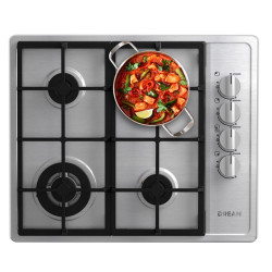Anafe a gas DREAN AGDR60EIA1 4 hornallas empotrable acero inoxidable gris