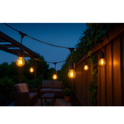 Guirnalda MACROLED 20 portalámparas E27 250v 700w máximo con ojal 10 metros