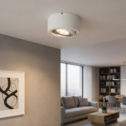 Plafón SAN LORENZO SPOTS redondo para 1 luz GU10 AR111 móvil blanco