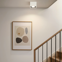 Plafón SAN LORENZO CARDÁNICO cuadrado para 1 luz GU10 AR111 móvil blanco