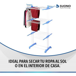 Tendedero para ropa SOUNO HOG0096 vertical de pie 3 niveles plegable blanco
