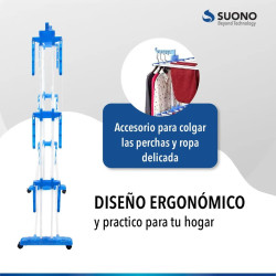 Tendedero para ropa SOUNO HOG0096 vertical de pie 3 niveles plegable blanco
