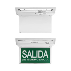 Señalizador Led GAMASONIC GX12B Salida de Emergencia Simple Faz Verde