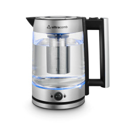 PAVA ELECTRICA ULTRACOMB PE-4915 JARRA DE VIDRIO TEMPLADO 1,8 LTS. 2200W. BASE ACERO INOXIDABLE