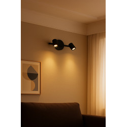 Aplique MARKAS ELVIZA para 2 luces GU10 negro con cromo