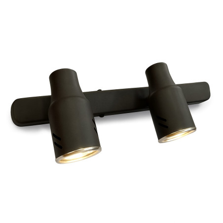 Aplique SAN LORENZO PARMA para 2 luces GU10 base liston negro