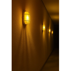 Tortuga ovalada para 1 luz E27 chapa blanca