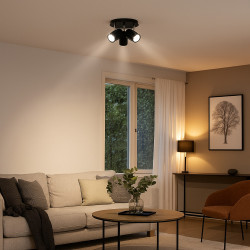 Aplique MARKAS ELVIZA para 3 luces GU10 plato negro cromo