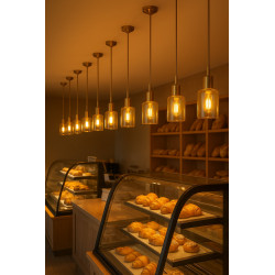 Colgante 180° ILUMINACIÓN COCO SLIM para 1 luz E27 vidrio ambar