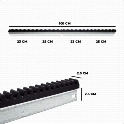 Cremallera SEG LIGHT 1 metro negro polipropileno