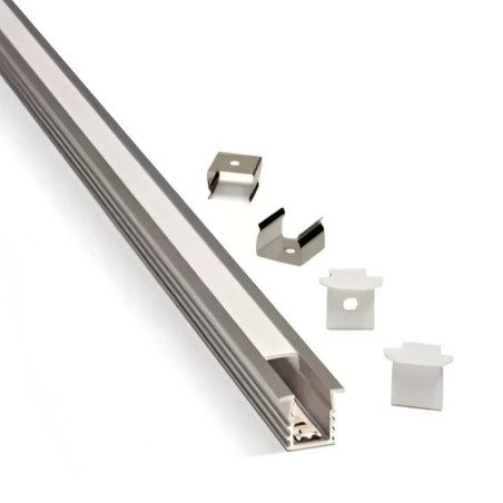 Perfil de aluminio led ATRIM LUMIERE listello embutible con difusor policarbonato 2.5m