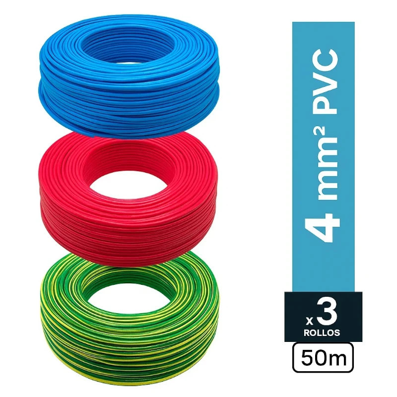 Combo cable unipolar IMSA 4mm2 3 por 50 metros
