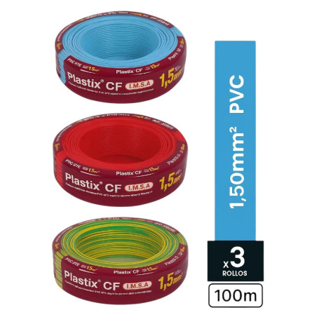 Combo cable unipolar IMSA 1.5mm2 3 por 100 metros