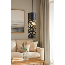 Colgante FERROLUX TECNO Tubo para 1 luz E27 negro