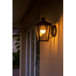 Farol SAN JUSTO TRAPEZOIDAL base con cruceta para 1 luz E27 negro