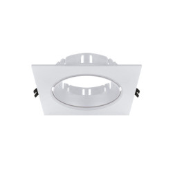 Embutido led MACROLED cuadrado para 1 luz AR111 GU10 móvil sin zócalo blanco