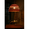 Colgante campana CARILUX para 1 luz E27 mimbre franja calada 45cm