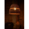 Colgante campana CARILUX para 1 luz E27 mimbre franja calada 40cm
