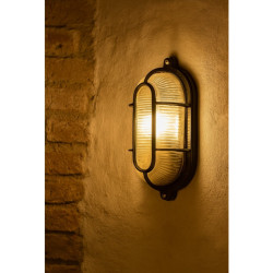 Tortuga de aluminio ovalado para 1 luz E27 negro