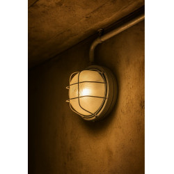 Tortuga industrial para 1 luz E27 redondo chapa blanco