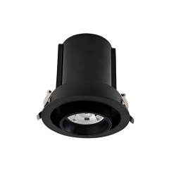 Cabezal led LUCCIOLA LOOK embutido orientable 24º 10W 3000K luz calida NEGRO