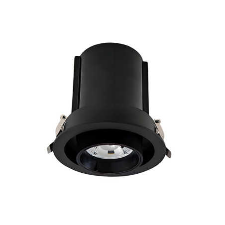 Cabezal led LUCCIOLA LOOK embutido orientable 24º 10W 3000K luz calida NEGRO