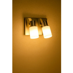 Spot SAN JUSTO CUADRI para 2 luces E27 acero con tulipa tubo