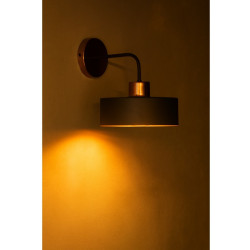 Aplique SAN JUSTO BALCARCE para 1 luz E27 con brazo gris y dorado