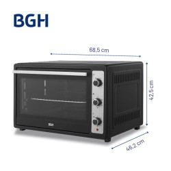 Horno eléctrico BGH BHE80M25I 80 litros 2200W Negro