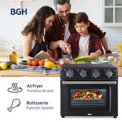 Horno y freidora de aire BGH BHE30FN24T 30 Litros 1600W Negro