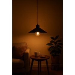 Colgante SAN JUSTO ENSENADA chapa para 1 luz E27 negro