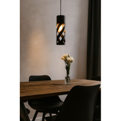 Colgante FERROLUX Tubo Tecno para 1 luz E27 negro texturado