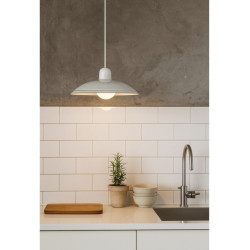 Colgante FERROLUX VERONA para 1 luz E27 vidrio blanco 35cm
