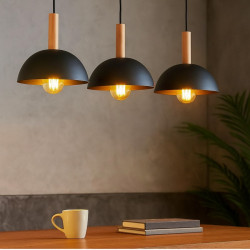 Colgante SAN JUSTO BARADERO para 1 luz E27 chapa negro