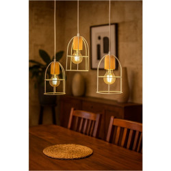 Colgante SAN JUSTO CARDALES jaula aviar para 1 luz E27 blanco