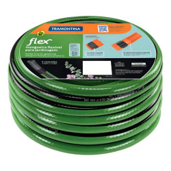 Manguera flexible TRAMONTINA 20M verde con acople para jardin