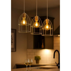 Colgante SAN JUSTO CARDALES jaula aviar para 1 luz E27 blanco