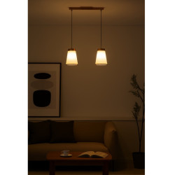 Colgante SAN LORENZO VOLCANO para 2 luces E27 cobre