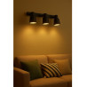 Aplique SAN LORENZO PARMA para 3 luces GU10 base liston negro