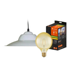 FERROLUX COLGANTE 1L. CHAPA 32CM BLANCO + Lampara LEDVANCE VINTAGE globo dimerizable 7.5w 2500k 2207