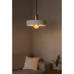 Colgante SAN JUSTO BALCARCE para 1 luz E27 blanco y dorado