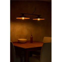 Colgante SAN JUSTO ENSENADA chapa para 3 luces E27 óxido con regleta