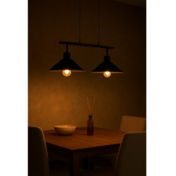 Colgante SAN JUSTO ENSENADA para 2 luces E27 negro regleta