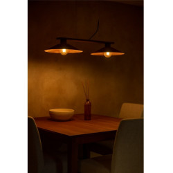 Colgante SAN JUSTO ENSENADA chapa para 2 luces E27 óxido regleta