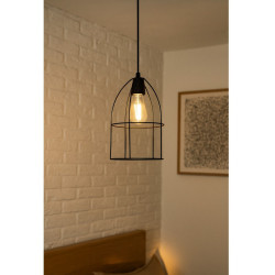 Colgante SAN JUSTO CARDALES jaula aviar para 1 luz E27 negro