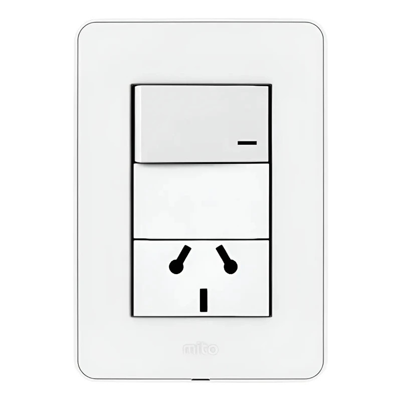 Conjunto armado JELUZ MITO punto y tomacorriente combinado 10A blanco