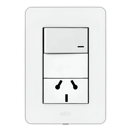 Conjunto armado JELUZ MITO punto y tomacorriente combinado 10A blanco