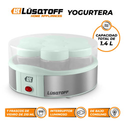 Yogurtera LUSQTOFF LQ-YT700 7 frascos de vidrio 210ml color verde claro