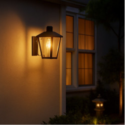 Farol SAN JUSTO TRAPEZOIDAL con fijación esquinero para 1 luz E27 negro